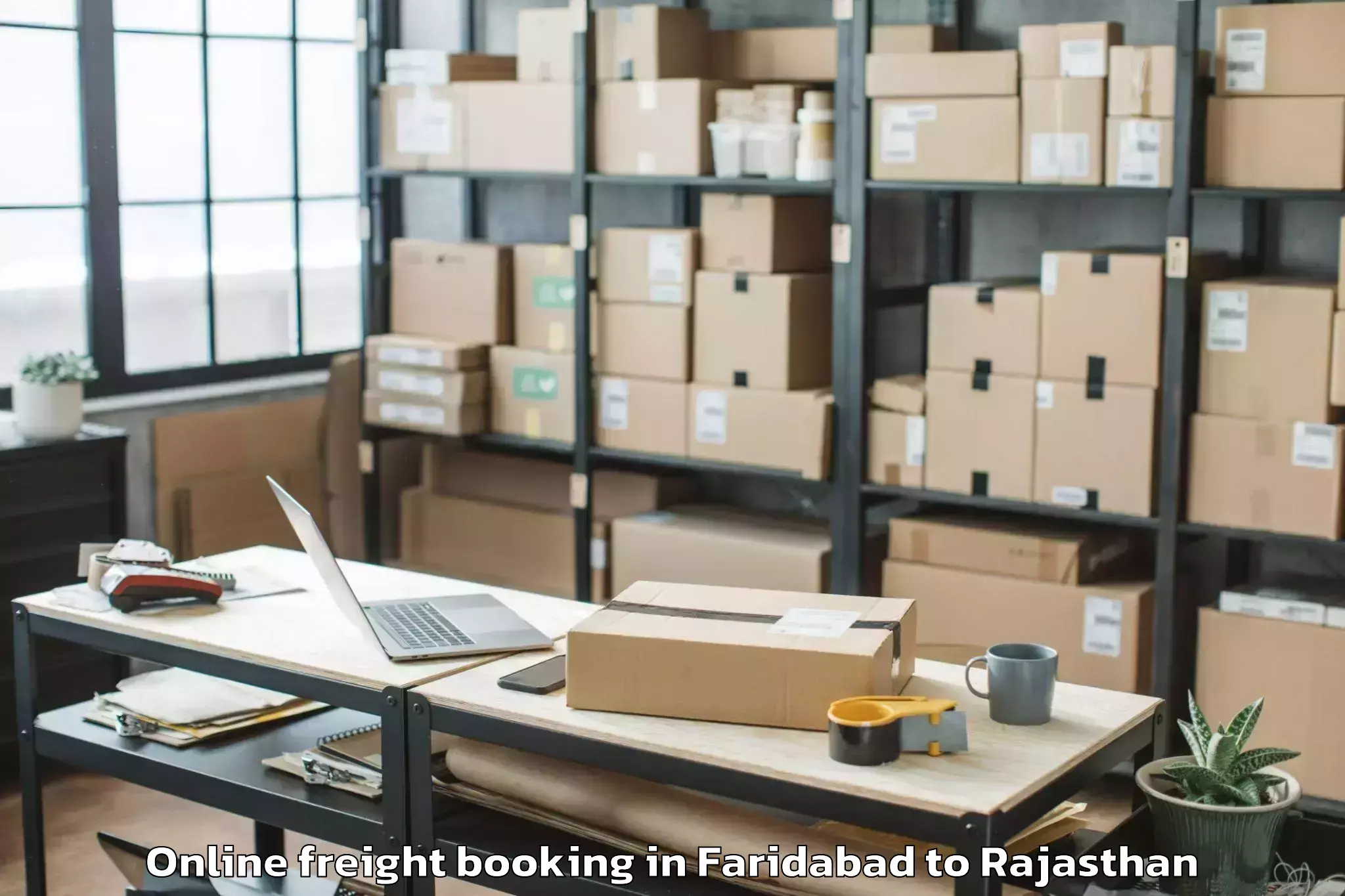 Book Faridabad to Kapasan Online Freight Booking